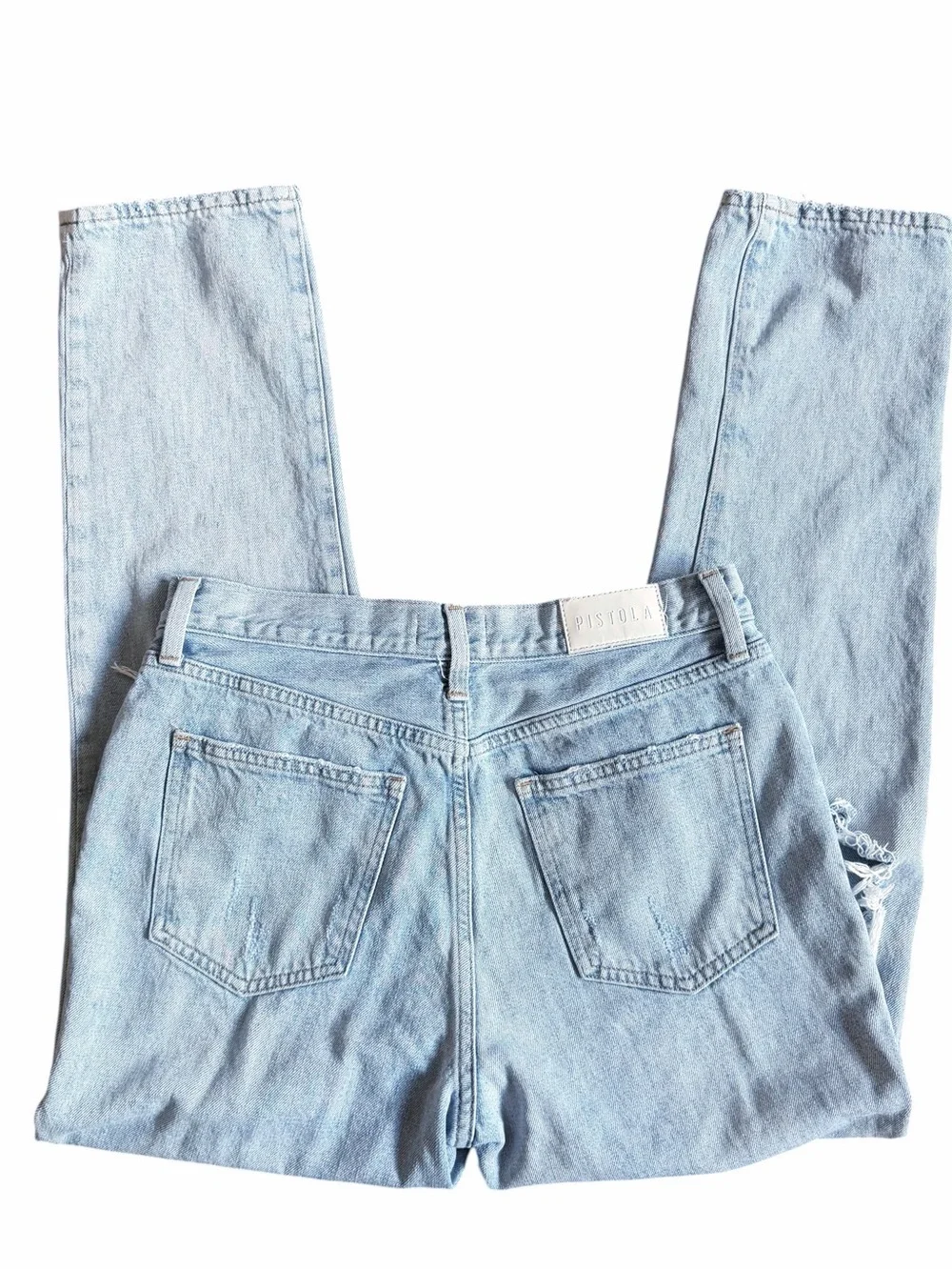 Pistola Distressed Jeans Women’s Size 28 Ripped Light Wash Denim Straight Leg